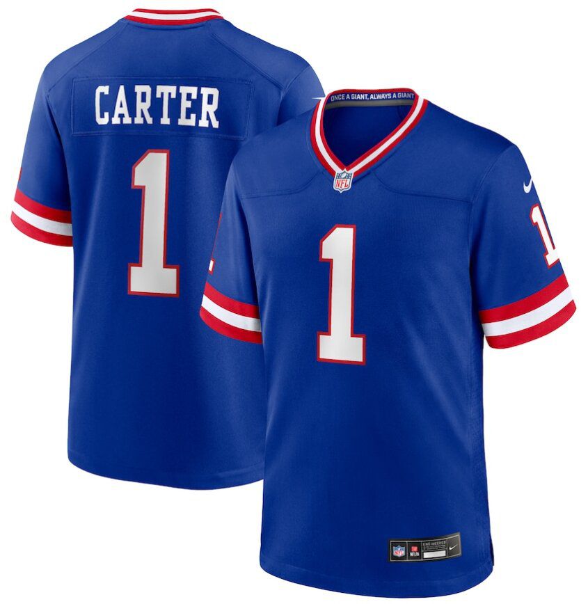 Men New York Giants #1 Abdul Carter blue Nike First Round Pick 2nd Alternate Game Jerseys->new york giants->NFL Jersey